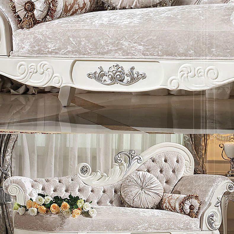 Traditional Upholstered Chaise Lounge Couch with Arms Chaise Lounge Chair