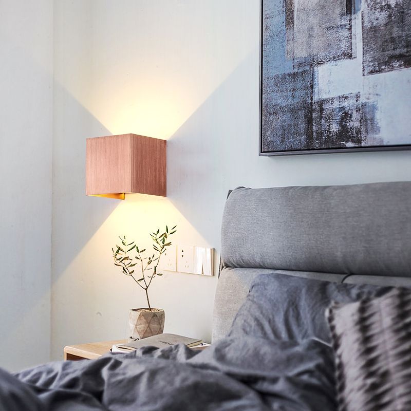 Contemporary Style Square Wall Mounted Light Metal 2 Lights Wall Washer Sconce