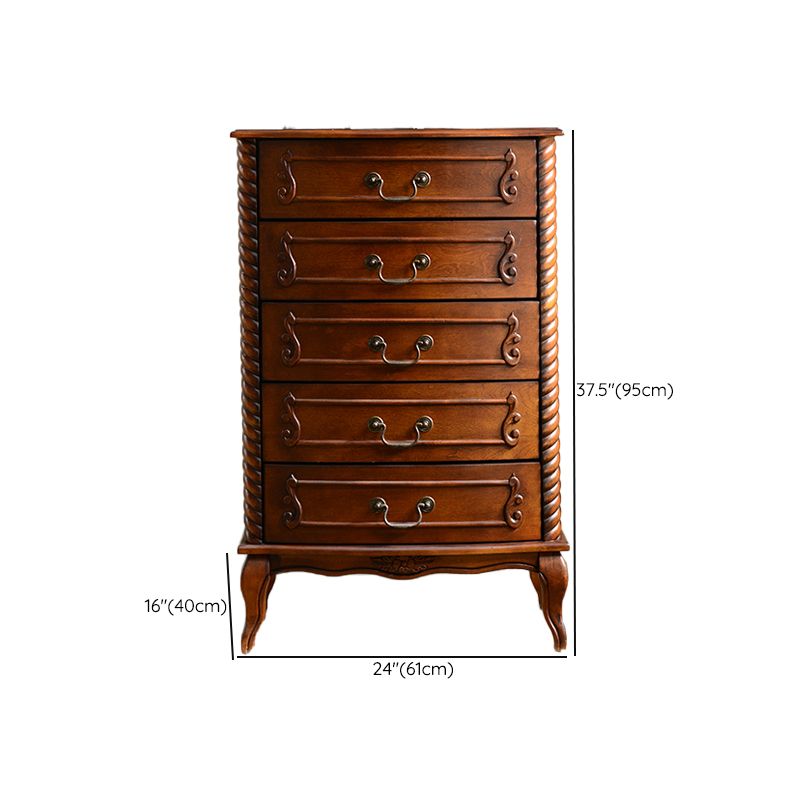 Traditional Storage Chest Solid Wood Dresser with 2/3/5 Drawers