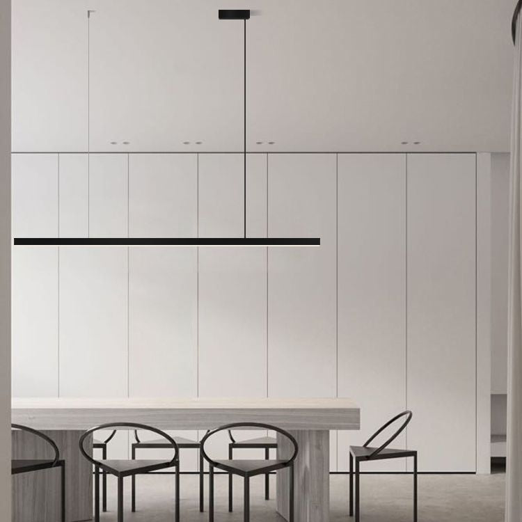 Luci a sospensione contemporanea per l'isola di cucina Linear Lighting Island Lampade in nero