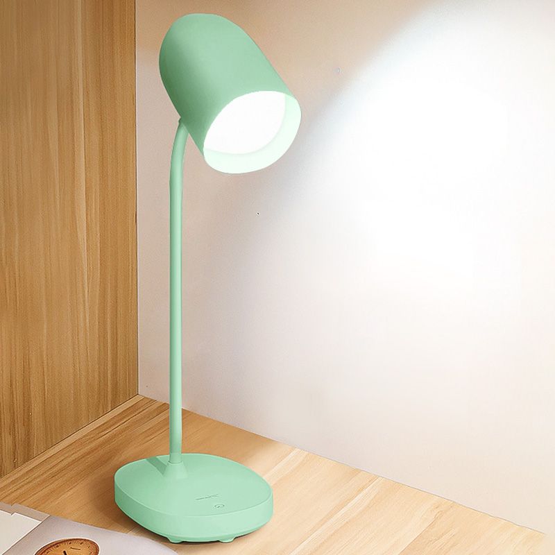 Lámpara de estudio de tono de cúpula alargada Macaron Plástica para niños Ligera de mesa LED