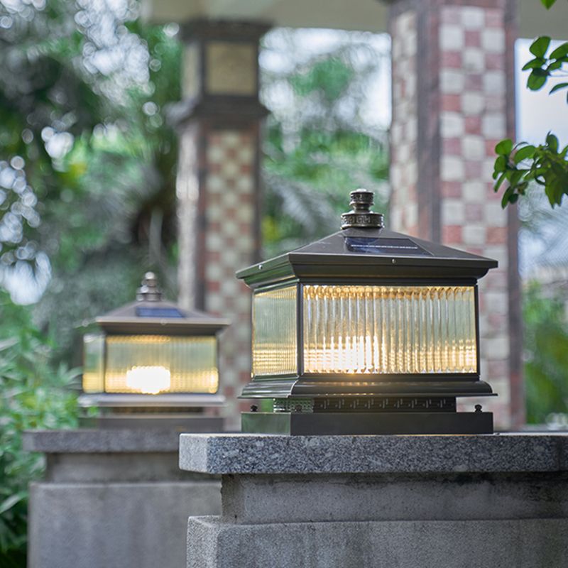 Modern LED Pillar Lamp Simple Solar Lighting Fixture for Garden