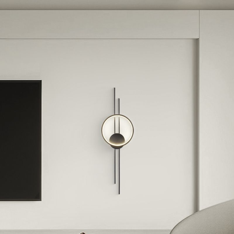 Single Contemporary Golden/Black Wall Mounted Sconce LED Linear Wall Light for Hallways