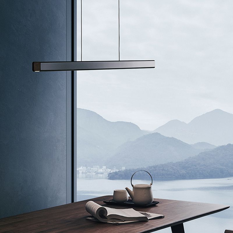 1-Light Modern Pendant Lighting Linear Pendant Light Fixture with Acrylic Shade