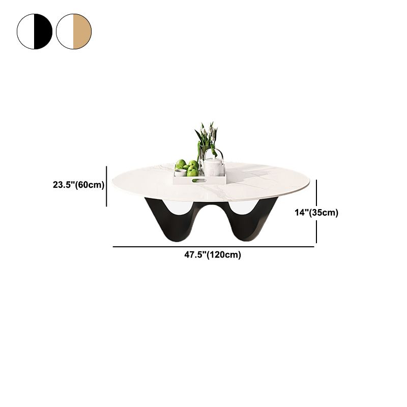 Glam Abstracts Cocktail Table Oval Coffee Cocktail Table for Living Room