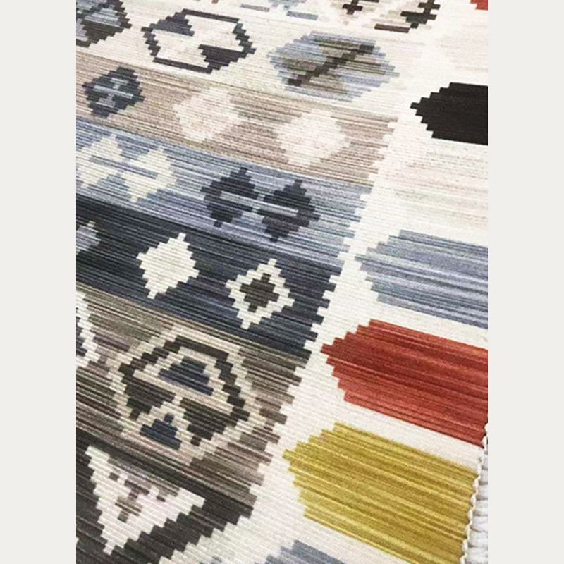 Contemporary Houndstooth Print Rug Polyester Area Carpet Pet Friendly Indoor Rug for Living Room