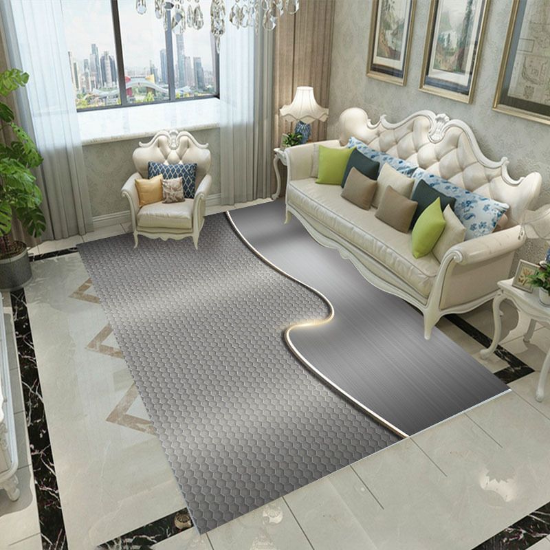 Artistic Abstract Pattern Carpet Fancy Indoor Rug Polyester Non-Slip Area Rug for Living Room