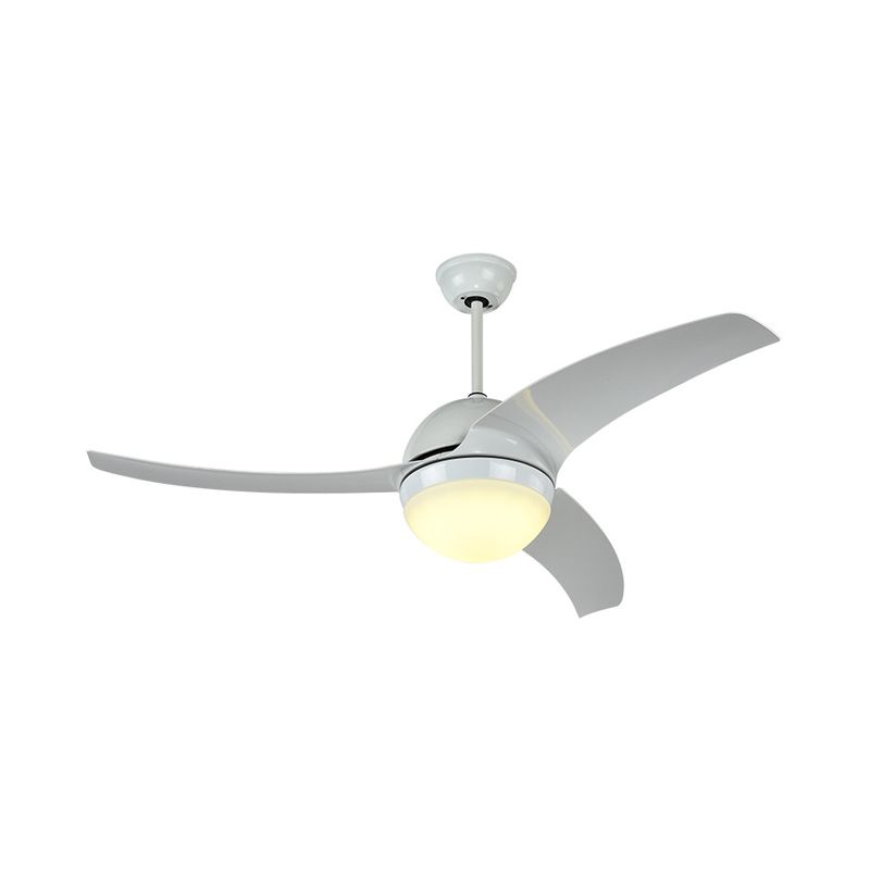 Ronde keuken plafondventilator verlichting acryl led witte semi -spoelmontage lamp met 3 messen, 52 "w
