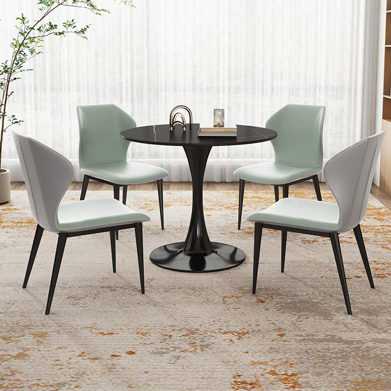 Traditional Luxury Style Dining Table Round Sintered Stone Table for Dining Room