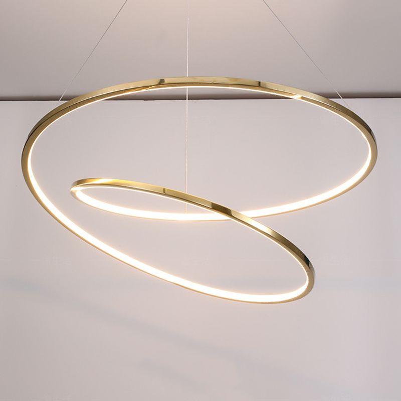 Twist Pendant Light Fixture Minimalist Stainless Steel LED Suspension Light