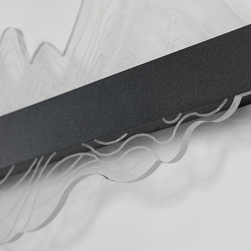 Unique Shade Metal Wall Sconce Modern Style Single Light Wall Lighting Fixtures in Black