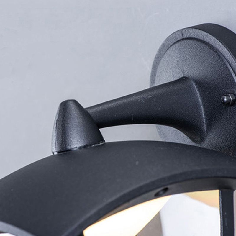 Black Finish Single Industrial Wall Mounted Sconce Glass Unique Wall Light