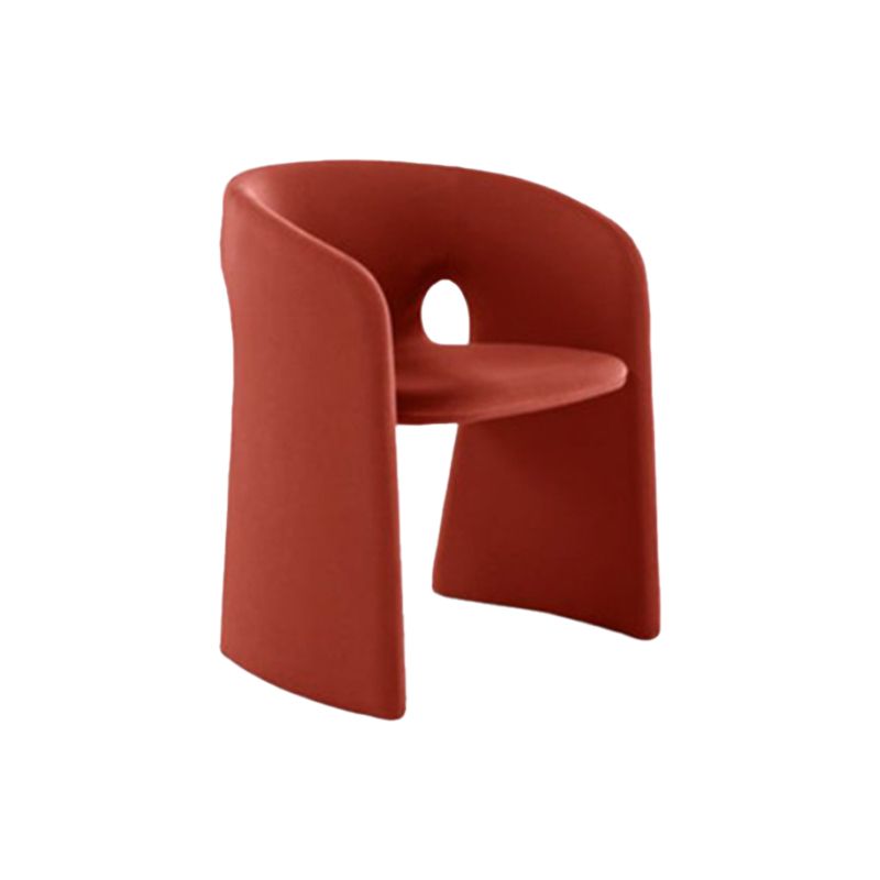Indoor Velvet Upholstered Arm Chair Metal Frame Open Back Dining Chair