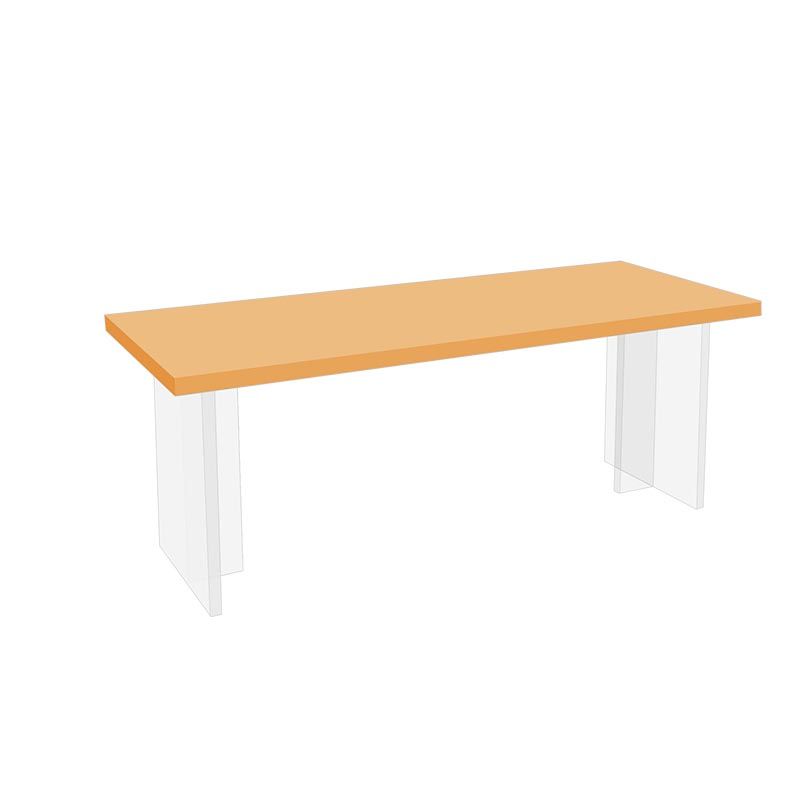 Minimalism Solid Wood Table for Restaurant Rectangle Table with Acrylic Base