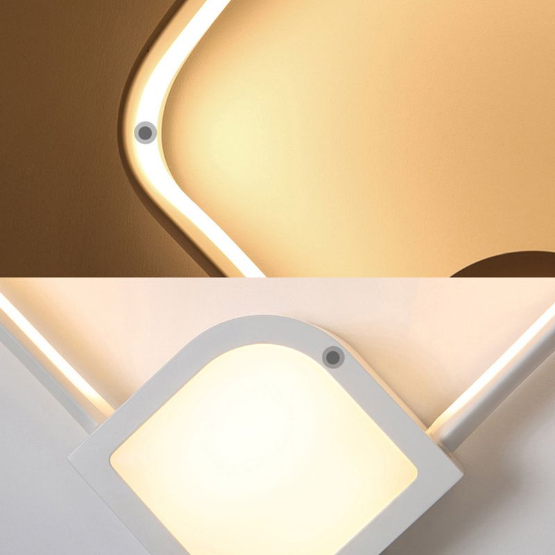 2-vierkante sconce licht eigentijdse acryl-led witte wandverlichting voor woonkamer voor woonkamer