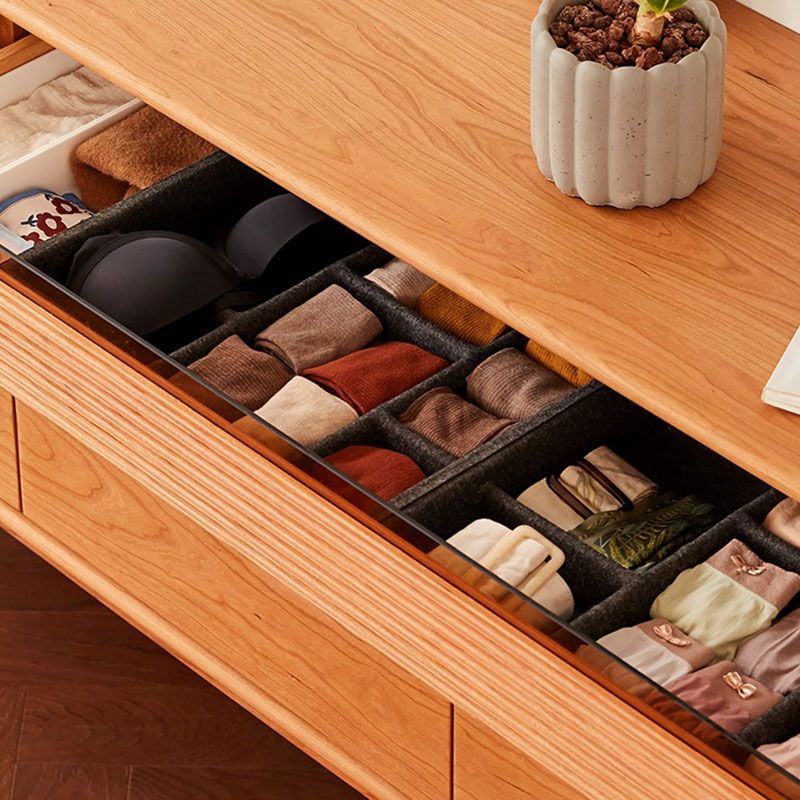 Modernism Horizontal Double Dresser Solid Wood Storage Dresser for Bedroom