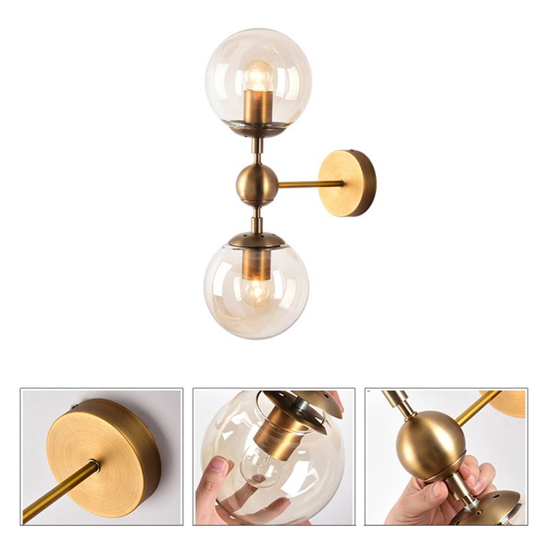 Globe Clear Class Wall Lighting Fixtures Modern Wall Mounted Light Fixture for Bedroom