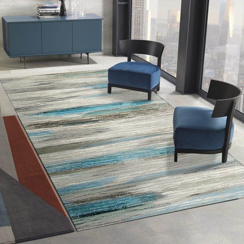 Modern Watercolor Printed Area Rug Polyester Carpet Stain Resistant Indoor Rug for Home Decoration