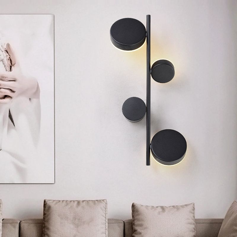 3-Light Contemporary White/Black Wall Mounted Sconce Metal Wall Light for Bedroom