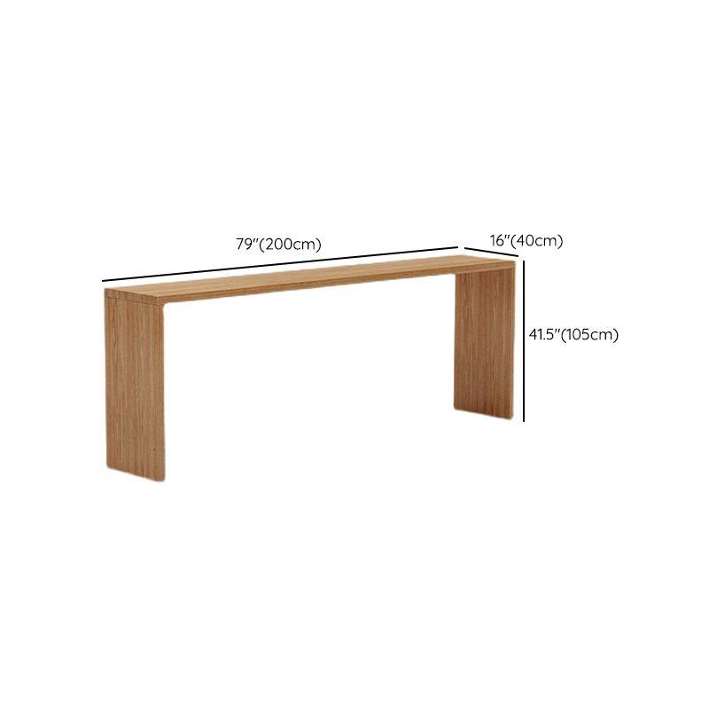 Contemporary Style 1/2/5/9 Pieces Bar Table Set Rectangle Wood Bar Table with Wood Stools