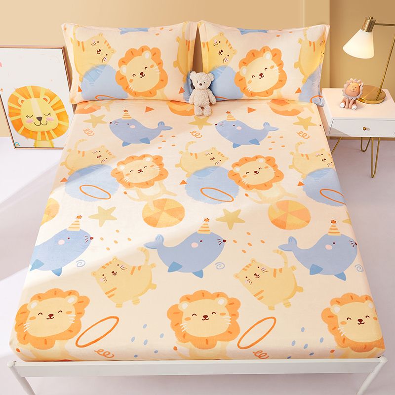 Sheet Sets Flannel Cartoon Printed Breathable Super Soft Wrinkle Resistant Bed Sheet Set