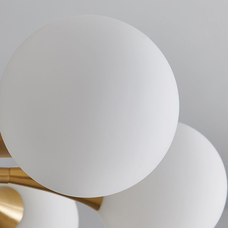 Ball-Shaped Bedroom Ceiling Flush Mount Glass Minimalist Style Semi Mount Lighting