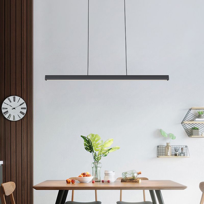 Minimalism Contemporary Style Island Chandelier Light Linear LED Island Light for Dining Room