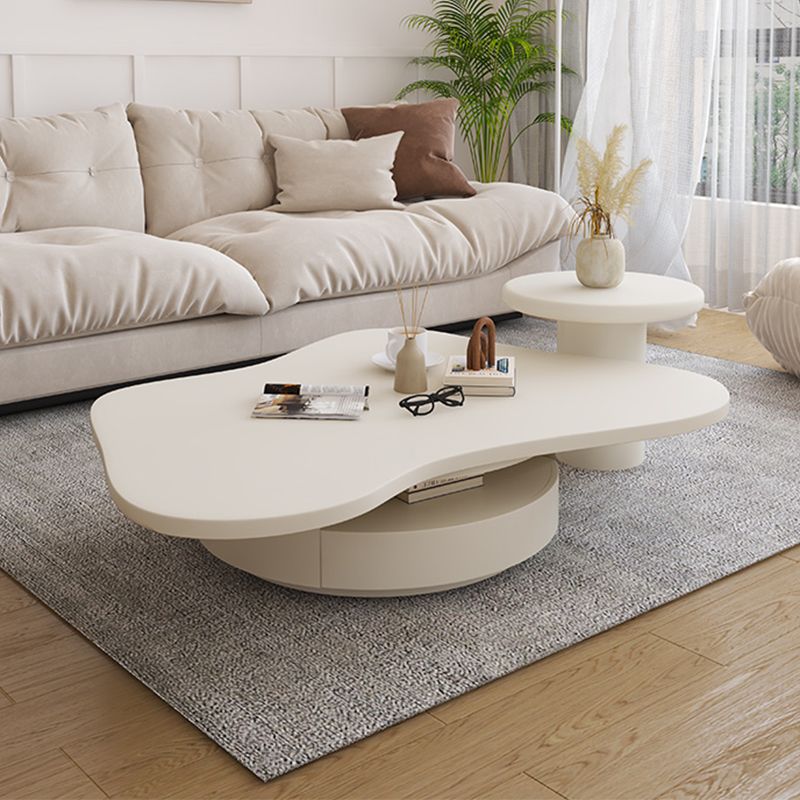 31" Wide Contemporary Coffee Table Pedestal Coffee Cocktail Table