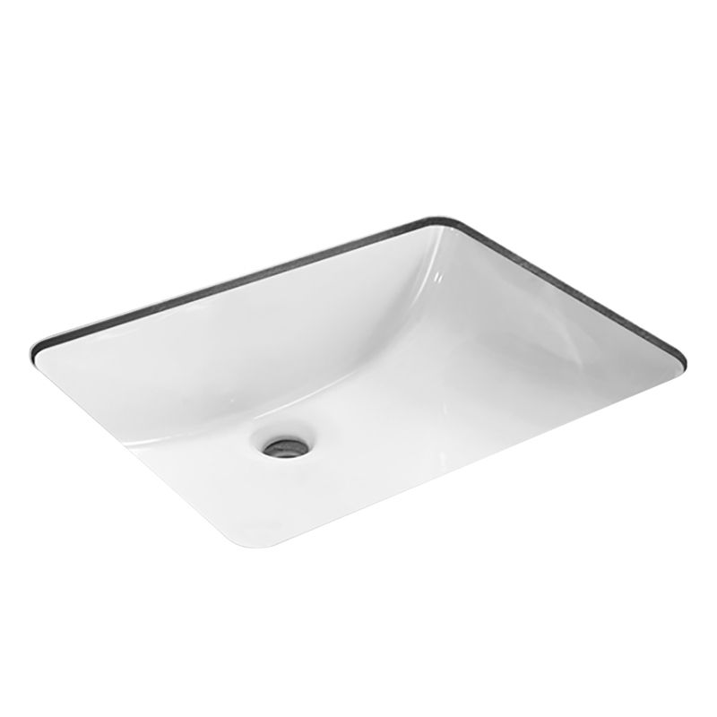 Modern Porcelain Bathroom Sink in White  with Overflow Undermount Sink