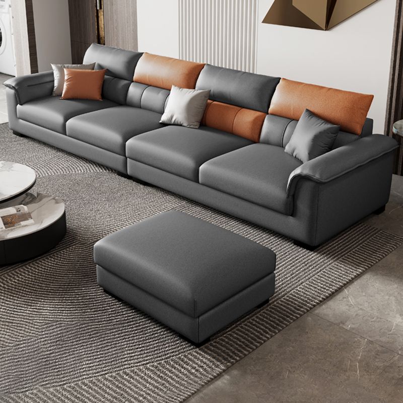 Fabric Pillow Top Arm Sectional Sofa 35.43"High Modern Cushion Back Sofa