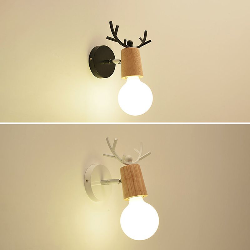 Application murale en bois moderne Un luminaire mural mural Blub pour chambre à coucher