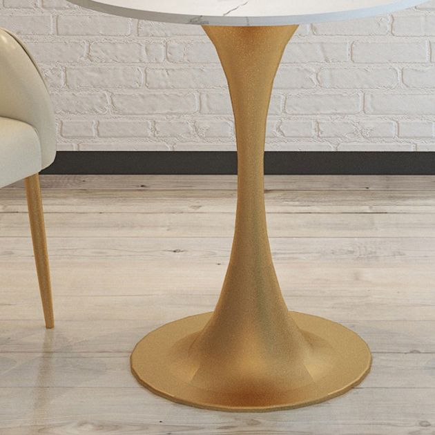 1/3/4/5 Pcs Metal Glam Dining Room Set with Round Table Dinette Set