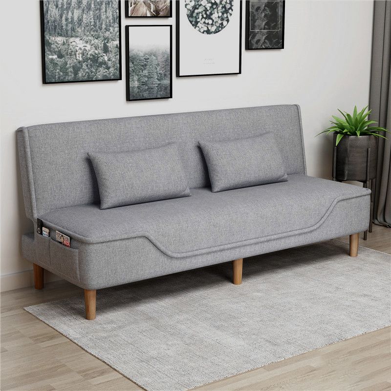 Contemporary Living Room Tight Back Sleeper Armless Linen Seating