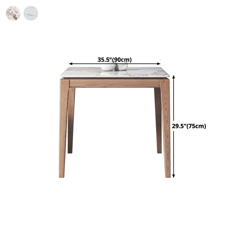 Industrial Style Square Dining Table Stone 4 Legs Dining Site Table for Dining Room