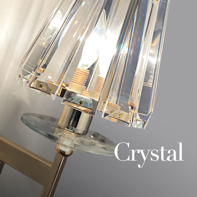 Iluminación de pared sombreada dorada de estilo contemporáneo de cristal de estilo contemporáneo lámpara