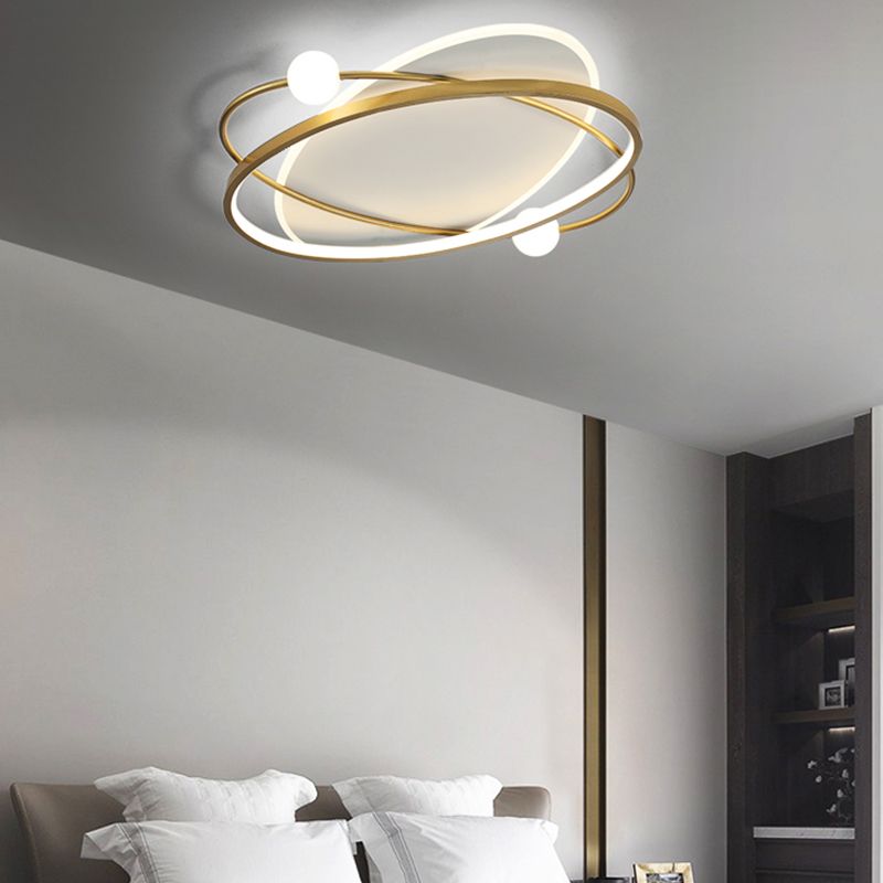 Modern Style Geometry Shape Ceiling Fixtures Metal 4 Light Flush Ceiling Light Fixtures