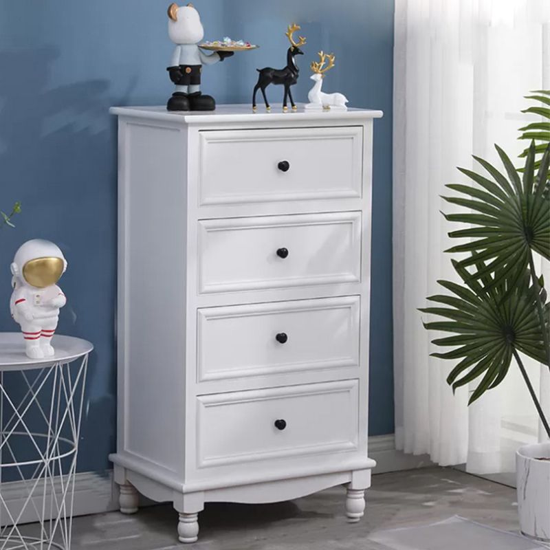 13.77" Wide White Accent Chest with Drawers Rectangle  Wood Chest Contemporary
