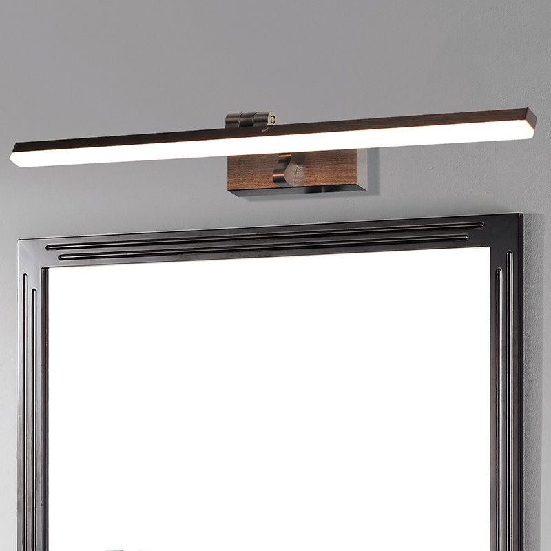 Linear Metal Wall Light Fixture Modern Style 1-Light Mirror Wall Mount Lighting
