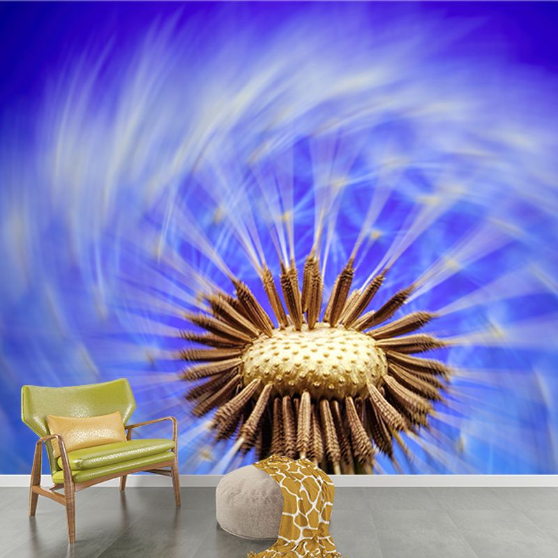 White Dandelion Mural Wallpaper Stain Resistant Modern Interior Decoration