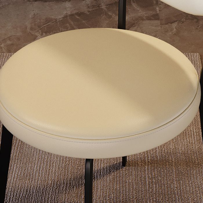 Modern Simple Side Chair Upholstered Kitchen Dining Chair with Metal Base