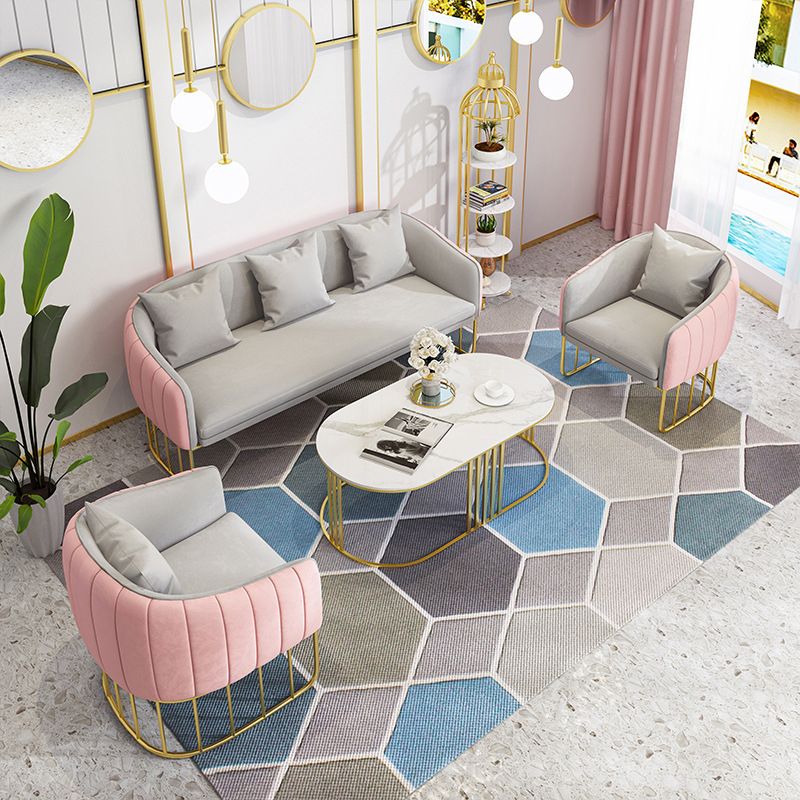 Contemporary Tight Back Sofa with Tuxedo Arm and Metal Base for Living Room
