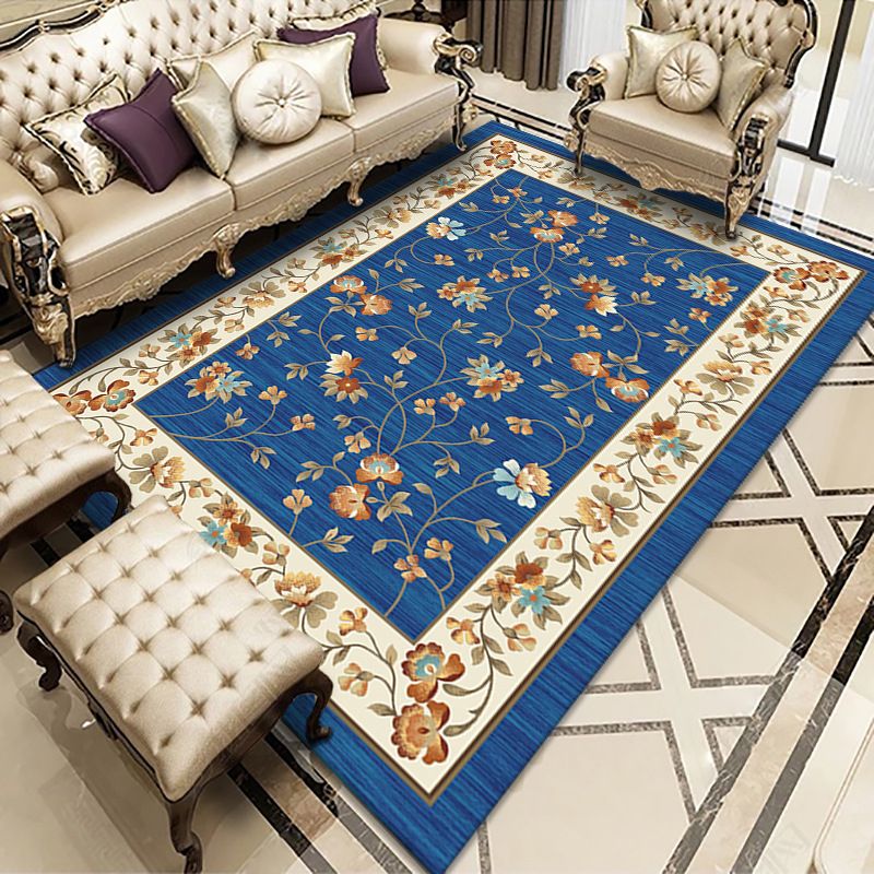 Minimalist Carpet Medallion Printed Antique Carpet Polyester Area Rug with Non-Slip Backing