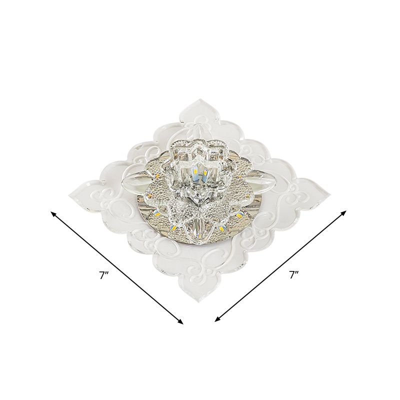 Lampada da soffitto in fiore Lampada da incasso a LED in cristallo trasparente semplice per corridoio