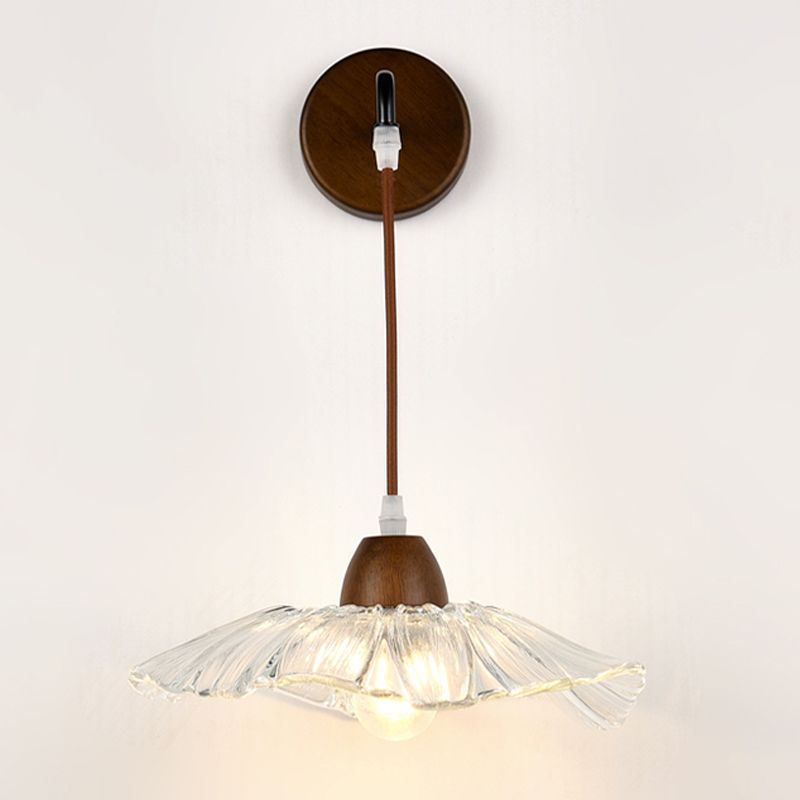 Japanese Style Wall Light Geometry Shape Wall Lamp with Glass Shade for Living Room