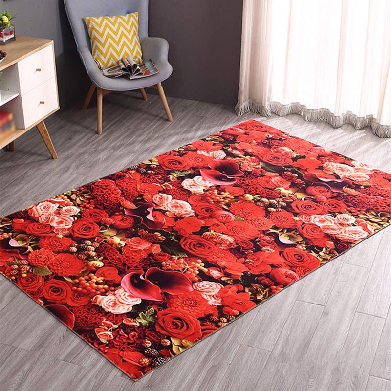 Purple Modern Carpet Polyester Windmill Carpet Washable Carpet for Living Room