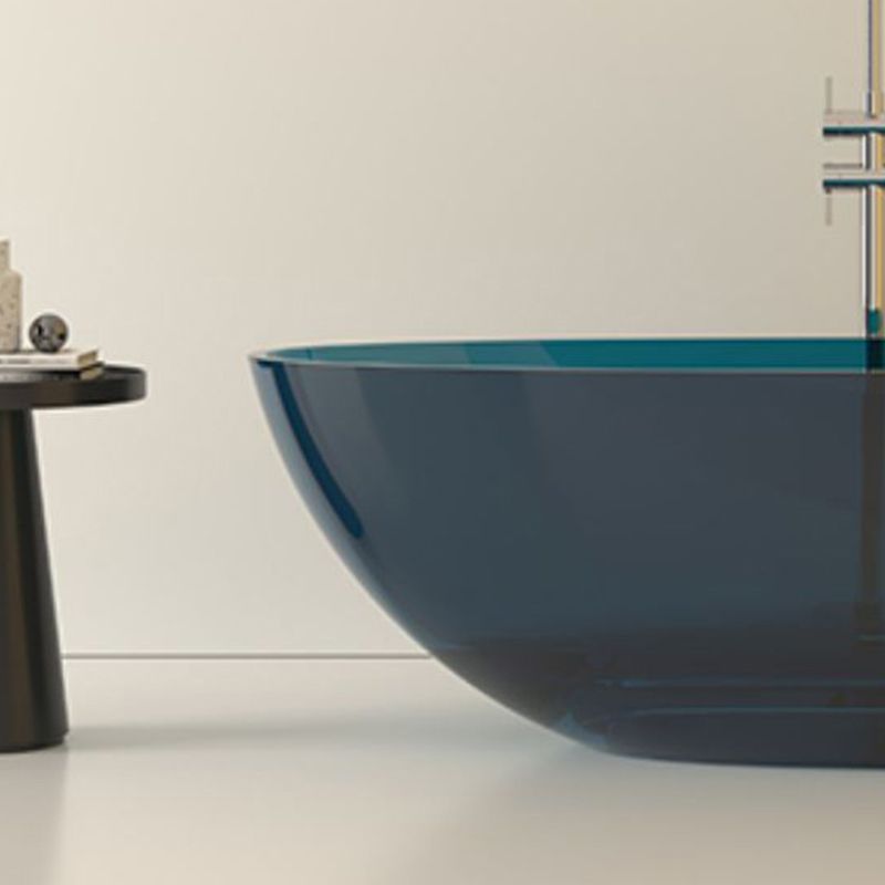 Modern Acrylic Oval Bathtub Soaking Freestanding Center Bathtub
