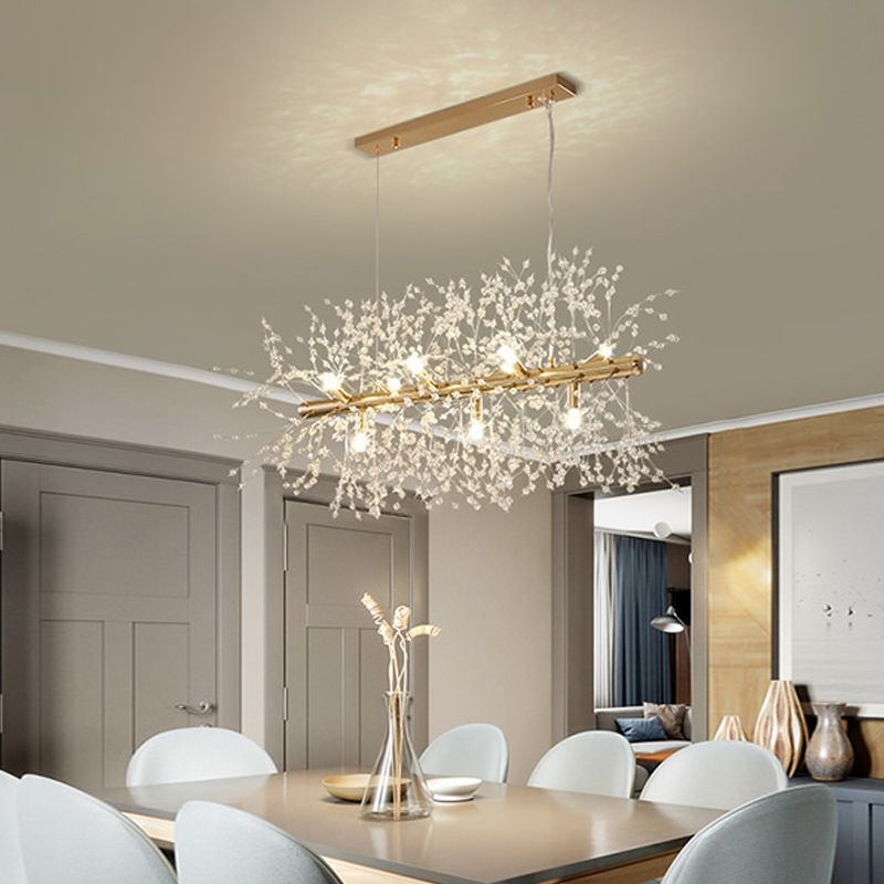 Luce a ciondolo di Crystal Island di ramificazione Modern Dining Room Isola lampade