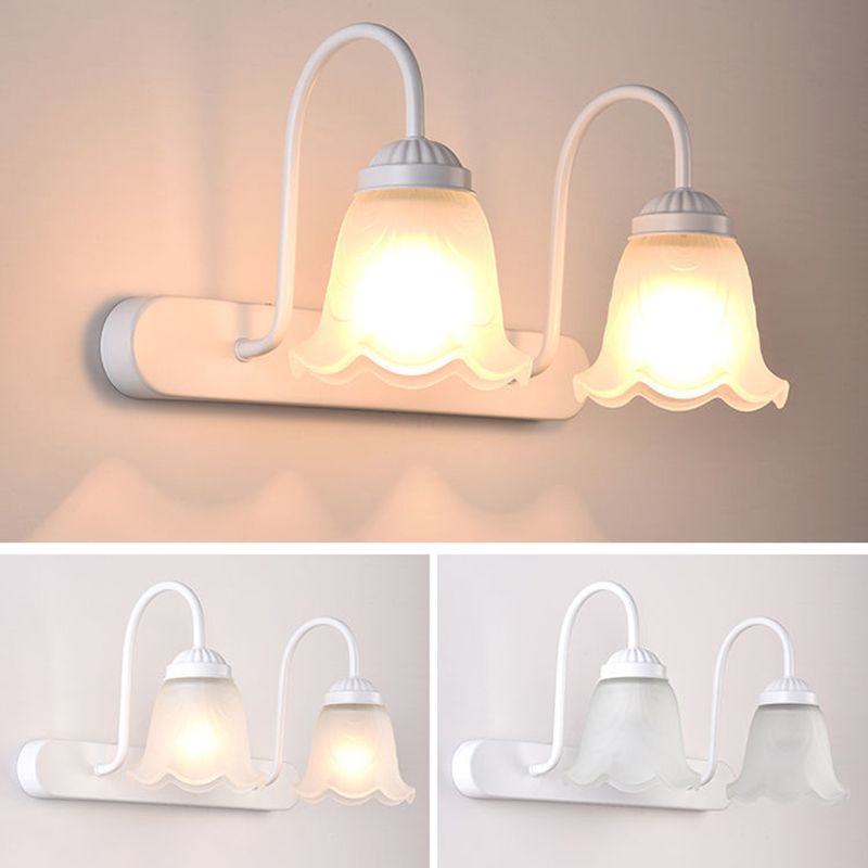 Glass Wall Lighting Fixture Bell Shaped Traditional Style Wall Mount Light Fixture