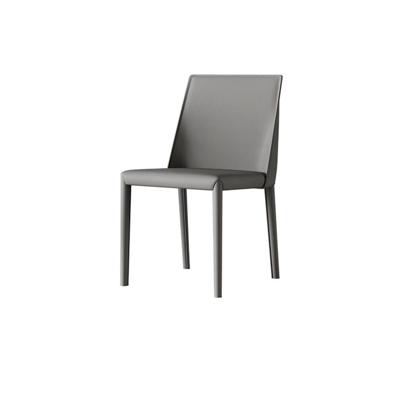 Chaises de salle à manger en cuir de style scandinave Chaises de salle à manger sans accoudoirs pour un usage domestique (Ensemble de 2)