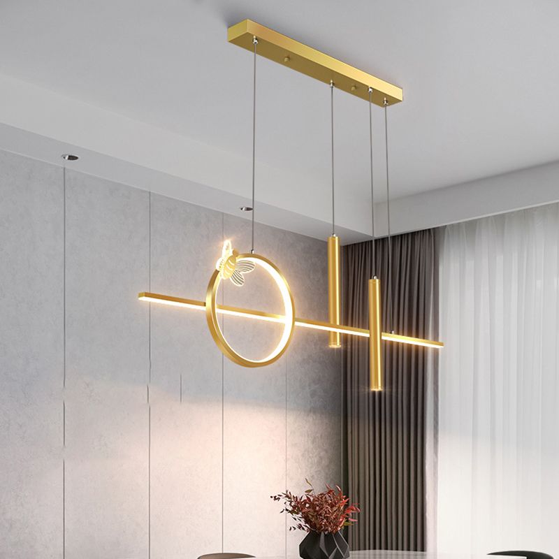 Geometric Island Pendant Lights Modern Kitchen Island Lighting Metal 5 Light Island Lights